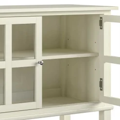 80x78x40 Vintage Glasschrank in Creme - Luan