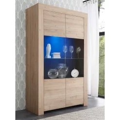 110x186x42 Vitrine in Eiche Nachbildung - Karika