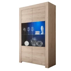 110x186x42 Vitrine in Eiche Nachbildung - Karika