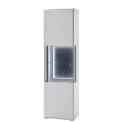 60x208x38 Vitrine in Weiß & Anthrazit - Hazime