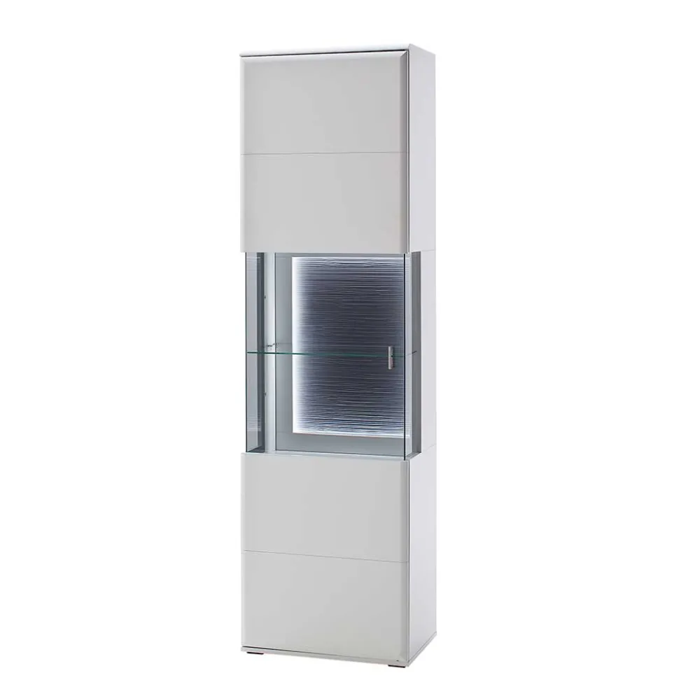 60x208x38 Vitrine in Weiß & Anthrazit - Hazime