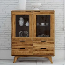 90x110x40 Vitrine Kommode aus Wildeiche - Eavy