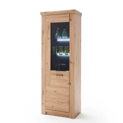 74x211x45 Vitrinenschrank in Eiche Dekor - Wykina