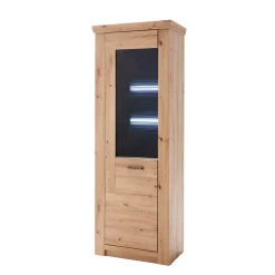 74x211x45 Vitrinenschrank in Eiche Dekor - Wykina