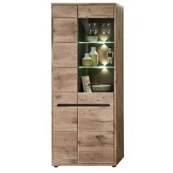 80x202x38 Vitrinenschrank in Wildeiche NB - Zelio