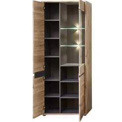 80x202x38 Vitrinenschrank in Wildeiche NB - Zelio
