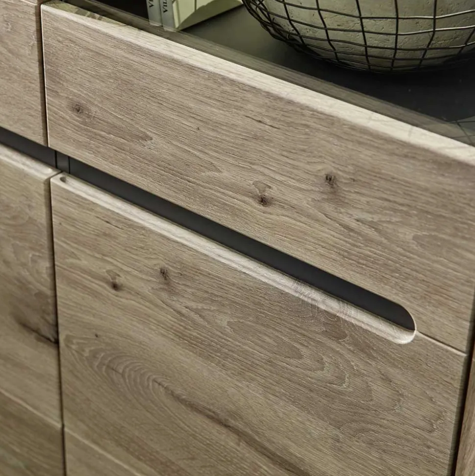 80x202x38 Vitrinenschrank in Wildeiche NB - Zelio