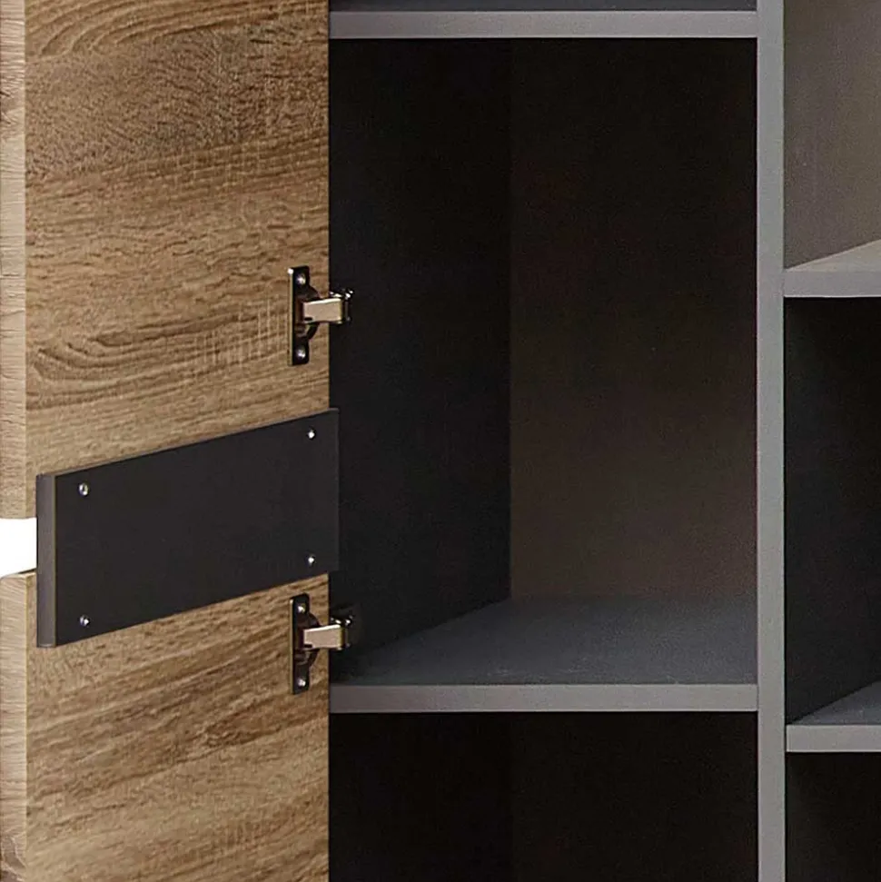 80x202x38 Vitrinenschrank in Wildeiche NB - Zelio