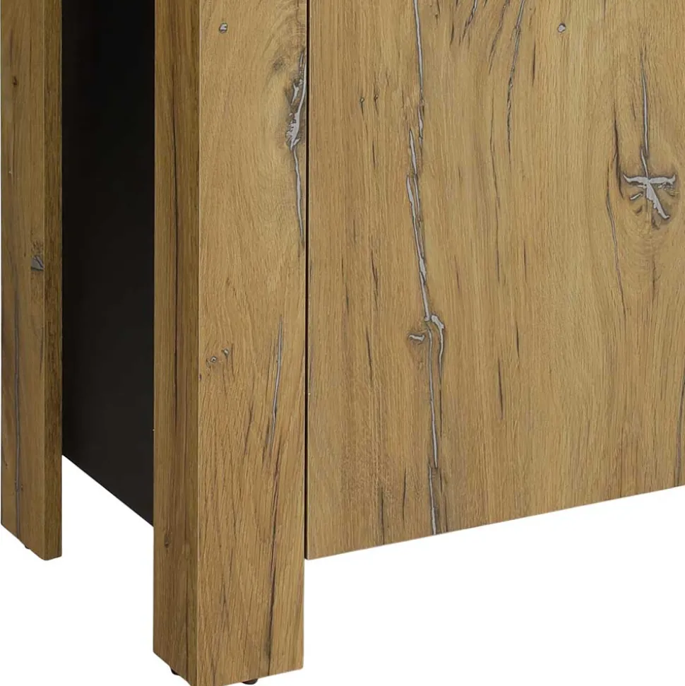 60x190x38 Vitrinenschrank in Zinneiche NB - Traudarian
