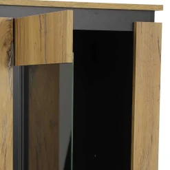 60x190x38 Vitrinenschrank in Zinneiche NB - Traudarian