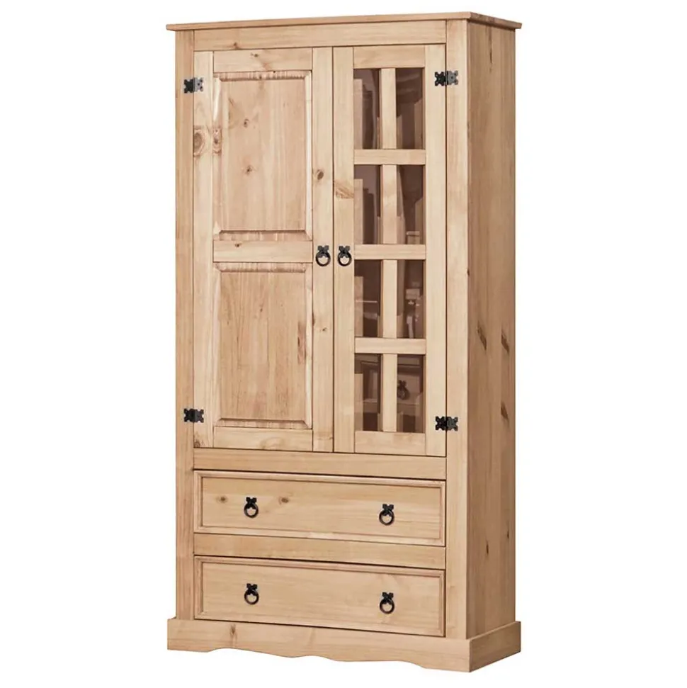 100x190x41 Vitrinenschrank Landhaus Mexiko - Jardino