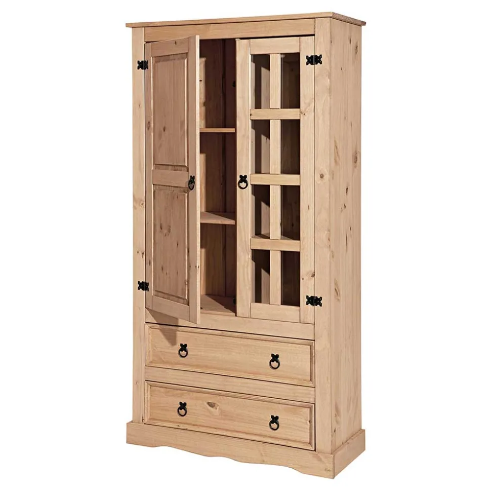 100x190x41 Vitrinenschrank Landhaus Mexiko - Jardino