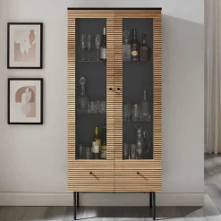 79x179x43 Vitrinenschrank mit Doppeltür - Piassona