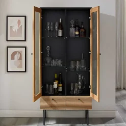 79x179x43 Vitrinenschrank mit Doppeltür - Piassona
