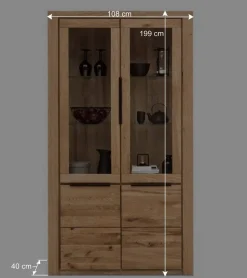 108x199,5x40 Vitrinenschrank 4-türig - Nelenia