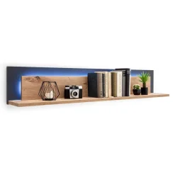 139x24x20 Wandboard in Eiche Dekor & Grau - Wykina