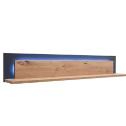 139x24x20 Wandboard in Eiche Dekor & Grau - Wykina