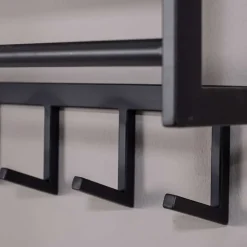 70x20x20 Wandgarderobe in Schwarz aus Metall - Catinalo