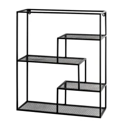 50x60x18 Wandregal aus Metall in Schwarz - Dariano