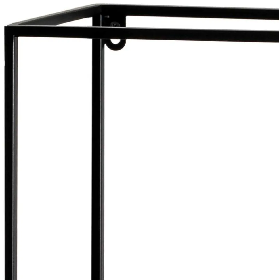 50x60x18 Wandregal aus Metall in Schwarz - Dariano