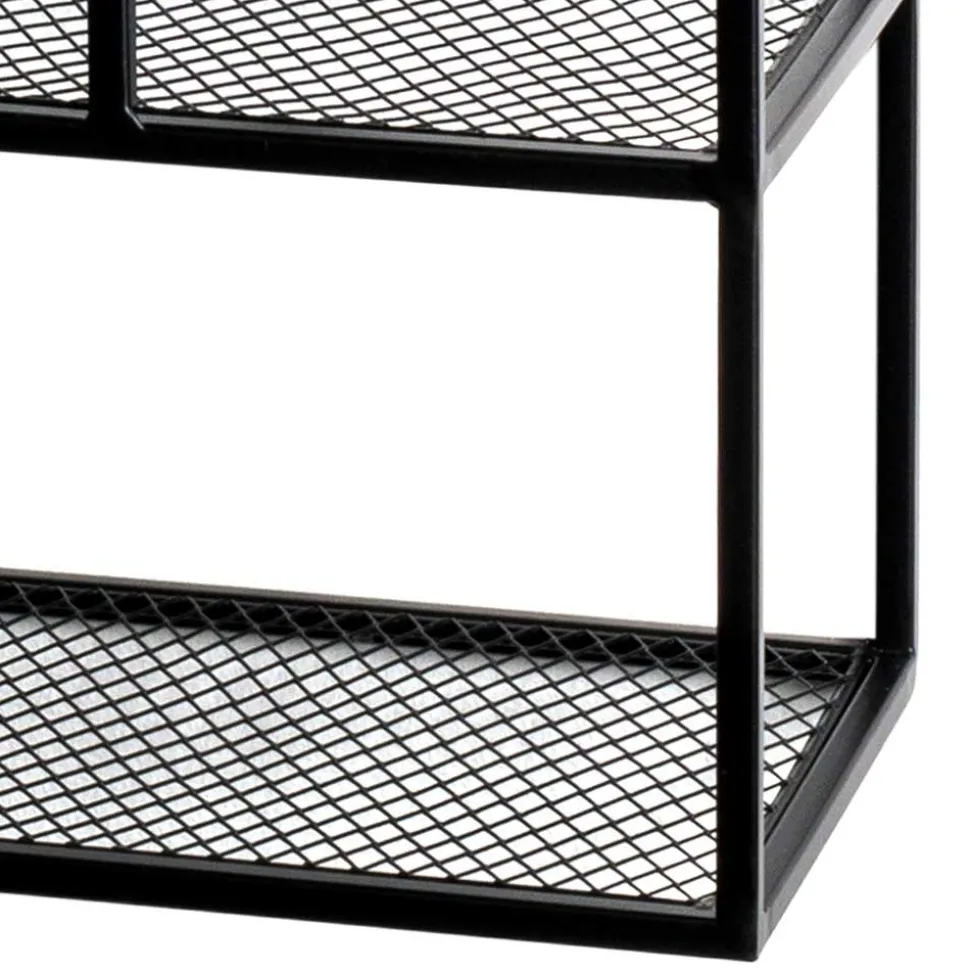50x60x18 Wandregal aus Metall in Schwarz - Dariano