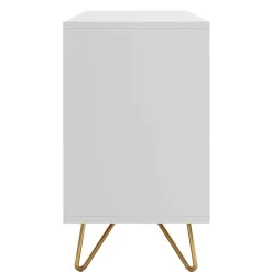 120x70x40 Weiße Kommode mit Metallfüßen in Gold - Pestrov