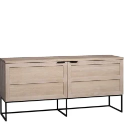 160x75x41 White Wash Kommode aus Eiche - Myras I