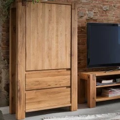79x155x45 Wohnzimmer Schrank aus Eiche Massivholz - Tailuv