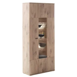 90x200x37 Wohnzimmer Schrank mit Glas Einsatz - Comrinaca