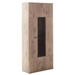 90x200x37 Wohnzimmer Schrank mit Glas Einsatz - Comrinaca