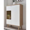 90x134x40 Wohnzimmerschrank in Weiß & Eiche - Cablos