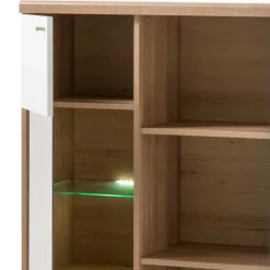 90x134x40 Wohnzimmerschrank in Weiß & Eiche - Cablos
