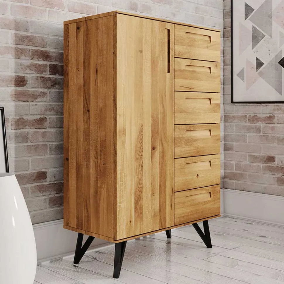 91x140x45 Wohnzimmerschrank mit sechs Schubladen - Mandirov