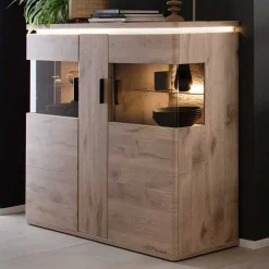 150x124x38 Wohnzimmerschrank mit Glas modern - Bekunion