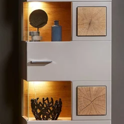 65x205x37 Wohnzimmerschrank mit Glaseinsätzen - Fraguca I