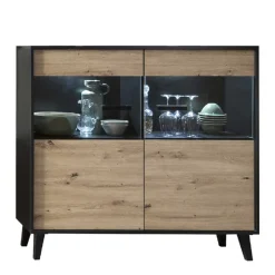 126x118x40 Wohnzimmerschrank mit Glaseinsatz - Paniera