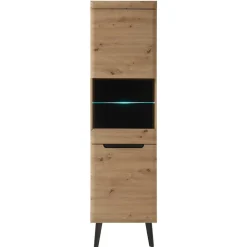 53x197x40 Wohnzimmerschrank 2-türig mit Glas - Olcian
