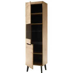 53x197x40 Wohnzimmerschrank 2-türig mit Glas - Olcian