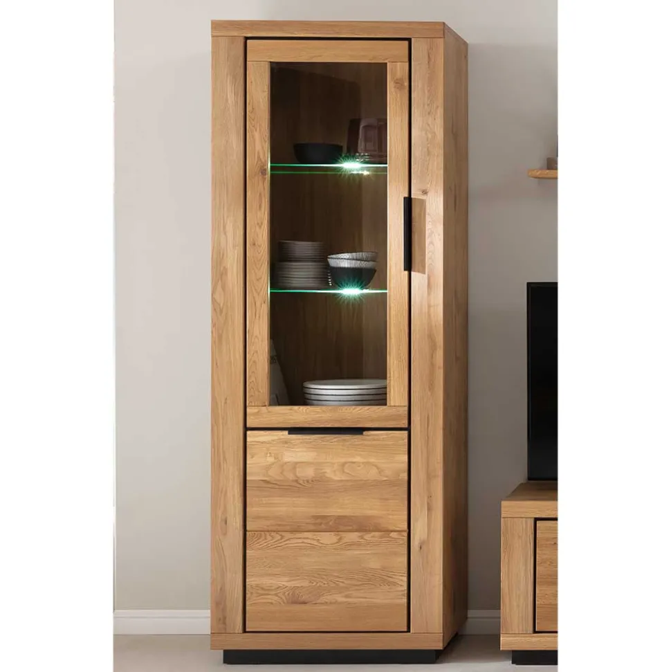 72x200x40 Wohnzimmervitrine teilmassiv - Vlacoma