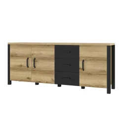 193x79x43 Zweifarbiges Sideboard in Eiche NB - Kanellas