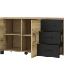 193x79x43 Zweifarbiges Sideboard in Eiche NB - Kanellas