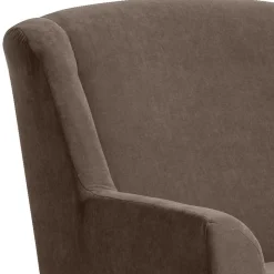 XXL Sessel mit Velours Stoffbezug in Beigegrau - Georgia