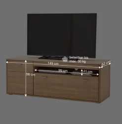 Zeitloses TV Element in Eiche Bianco - Vernella