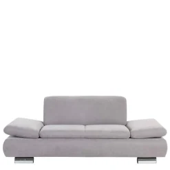 Zweier Sofa in Silbergrau und Chrom - Bergion