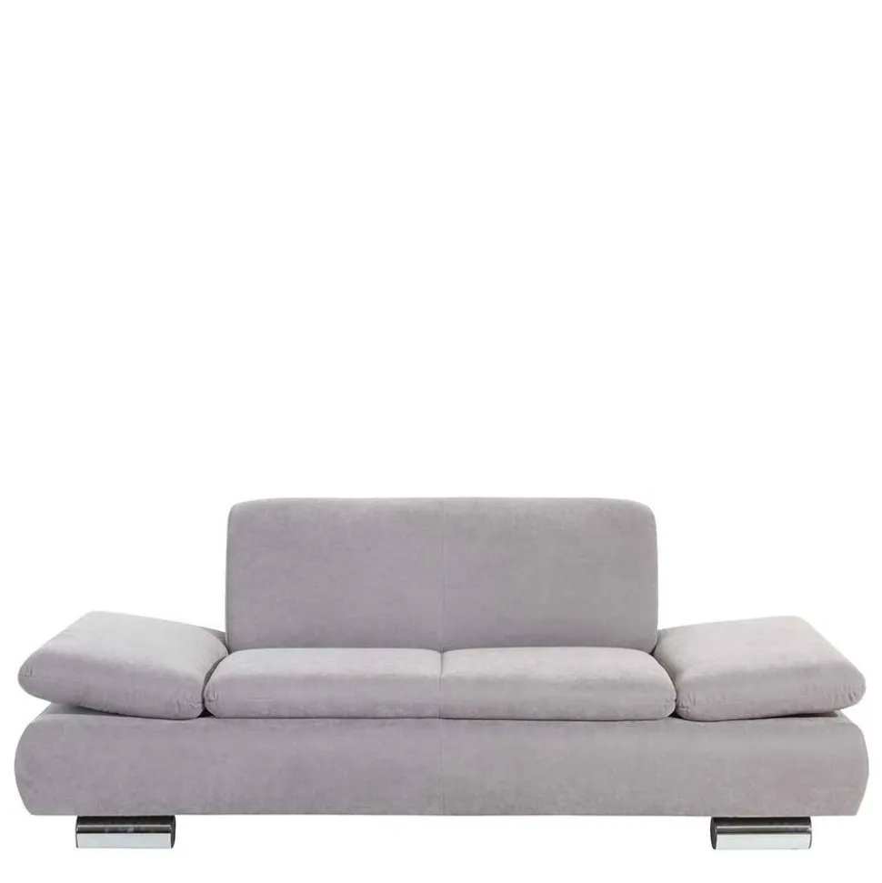 Zweier Sofa in Silbergrau und Chrom - Bergion