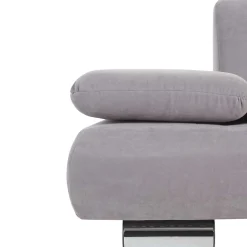 Zweier Sofa in Silbergrau und Chrom - Bergion