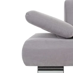 Zweier Sofa in Silbergrau und Chrom - Bergion