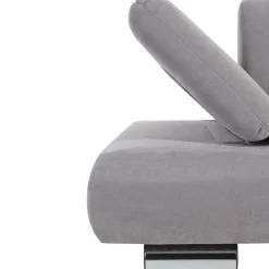 Zweier Sofa in Silbergrau und Chrom - Bergion