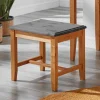 Zweifarbiger Holzhocker in Laugenfarbig und Grau - Eshelas