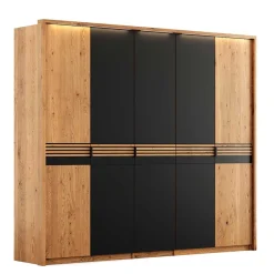 Zweifarbiger Kleiderschrank aus Eiche massiv - Agusto